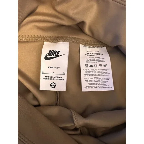 Nike Womens 8" Dark Driftwood/Black High Waist Bike Shorts DX2325-258 Size Small - Picture 5 of 6